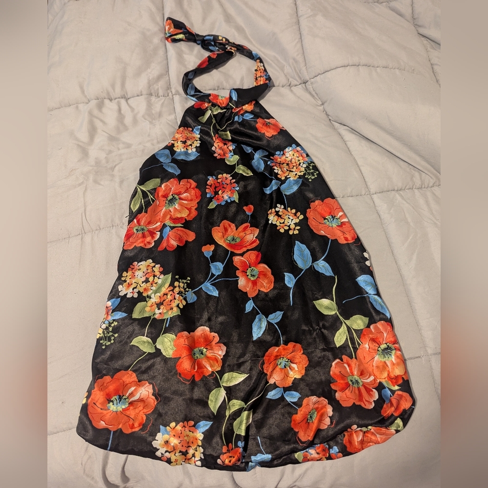 Floral Halter Neck Dress